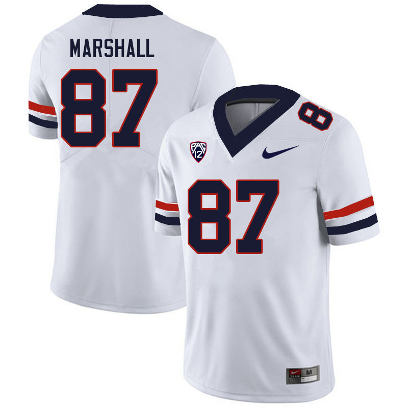 Men #87 Stacey Marshall Arizona Wildcats College Football Jerseys Sale-White - Click Image to Close